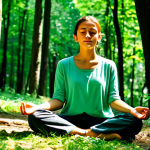 Nature Connection**

"A young woman, fully clothed in modest outdoor attire, meditating peacefully in a lush green forest in Turkey. Sunlight filters through the trees, illuminating her serene face. Perfect anatomy, correct proportions, natural pose, well-formed hands, proper finger count, natural body proportions. Safe for work, appropriate content, professional, family-friendly, high quality."

**